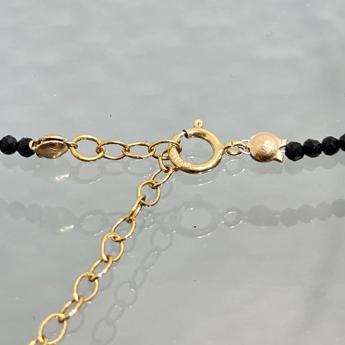 天然石ネックレス(オパール、ブラックスピネル) #RK075