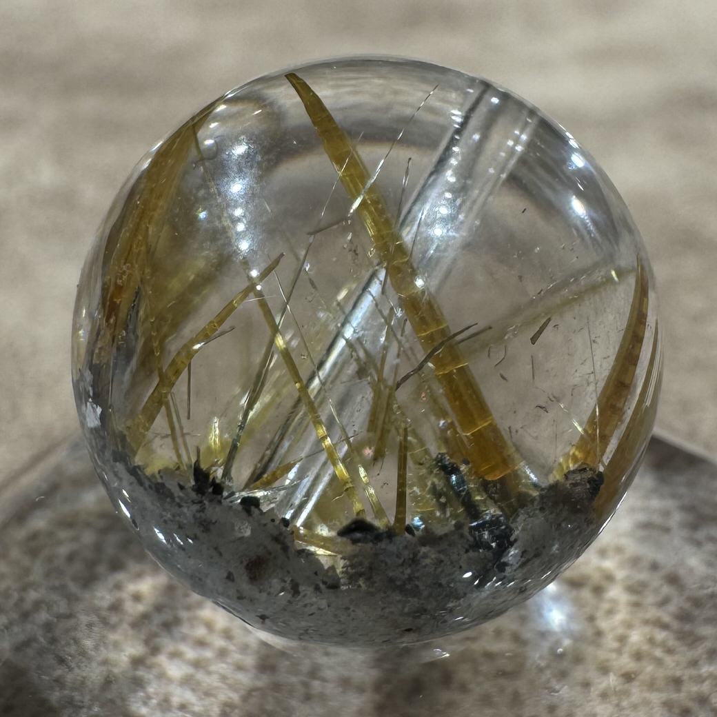 放射ルチルクォーツ ビーズ 17.4mm #BZ1013 - premium stone gallery LIVE