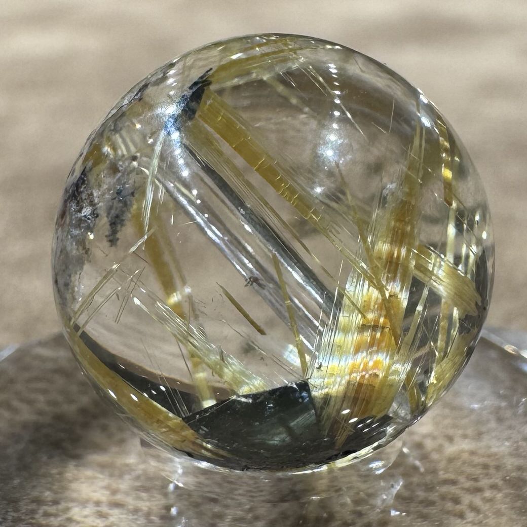 放射ルチルクォーツ ビーズ 15.8mm #BZ1018 - premium stone gallery LIVE