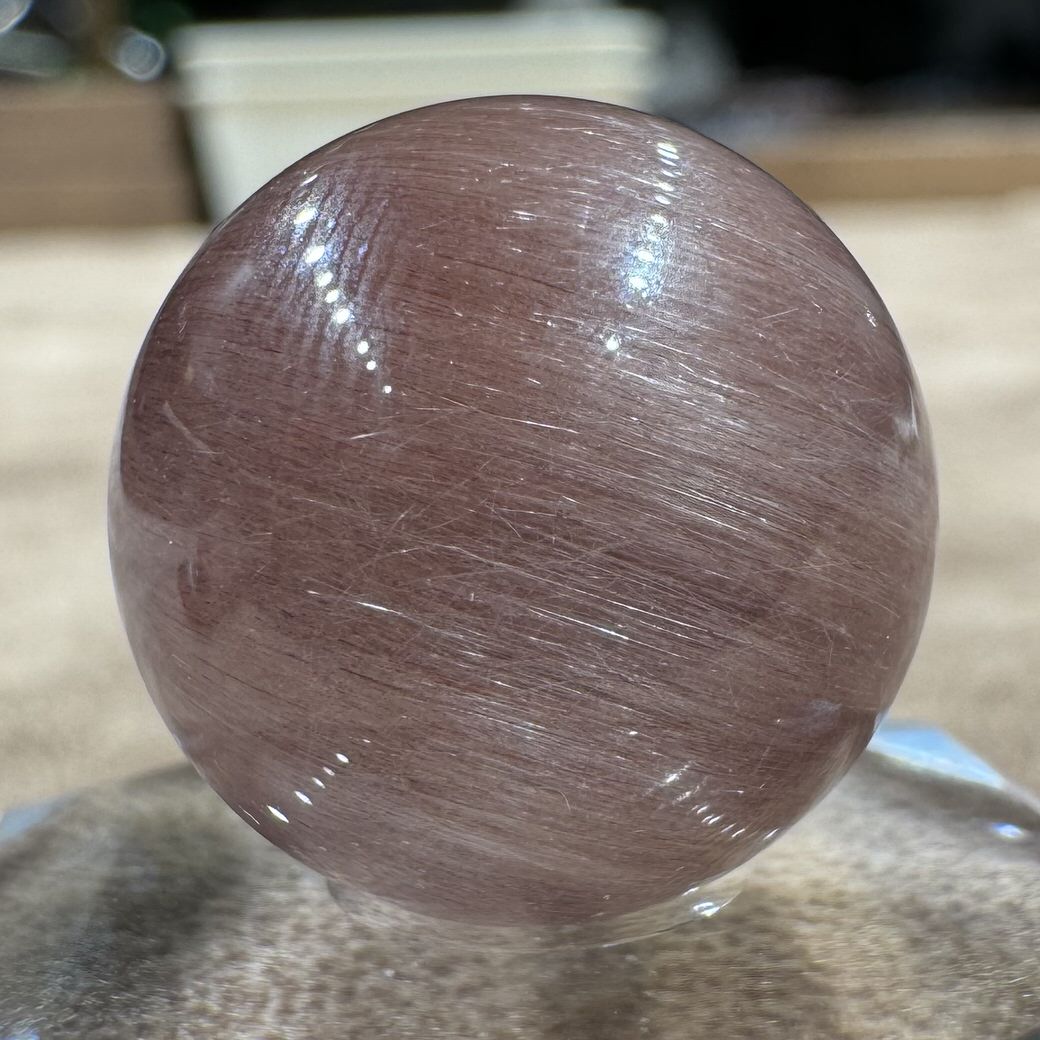 ピンクサゲニティッククォーツ ビーズ 18.3mm #BZ1059 - premium stone gallery LIVE