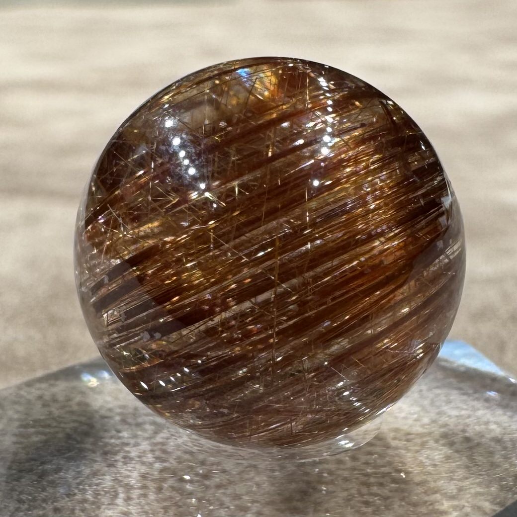 ブラウンキャッツアイルチルクォーツ ビーズ 17mm #BZ1061 - premium stone gallery LIVE