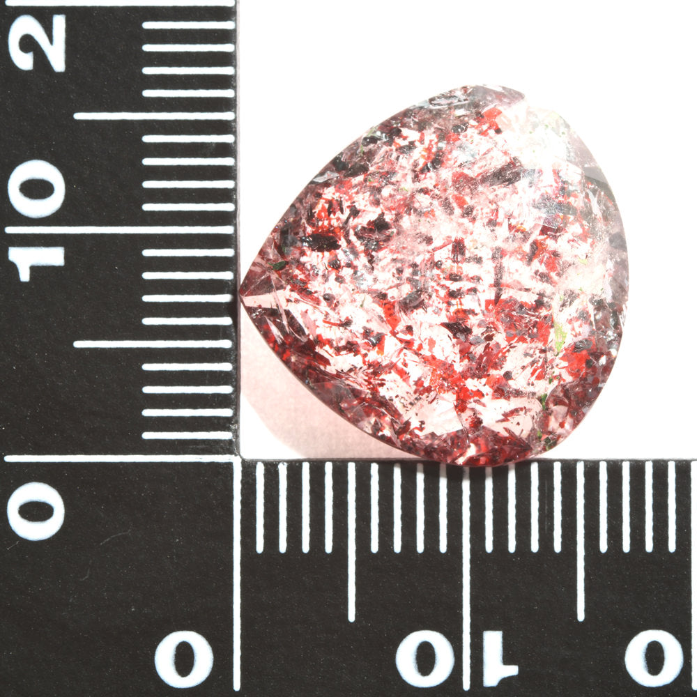 レピドクロサイト・イン・クォーツ ペア・シェイプ・カット 10.121ct #JWA2074