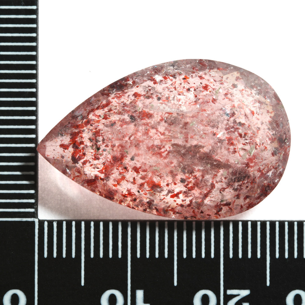 レピドクロサイト・イン・クォーツ ペア・シェイプ・カボション 26.694ct #JWS3501