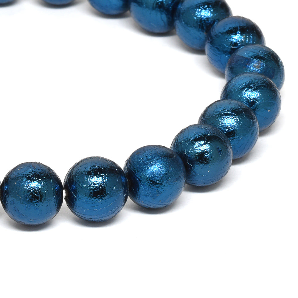 鑑別書付 ムオニオナルスタ隕石 ブルーメタリック ブレスレット 8mm #PG100