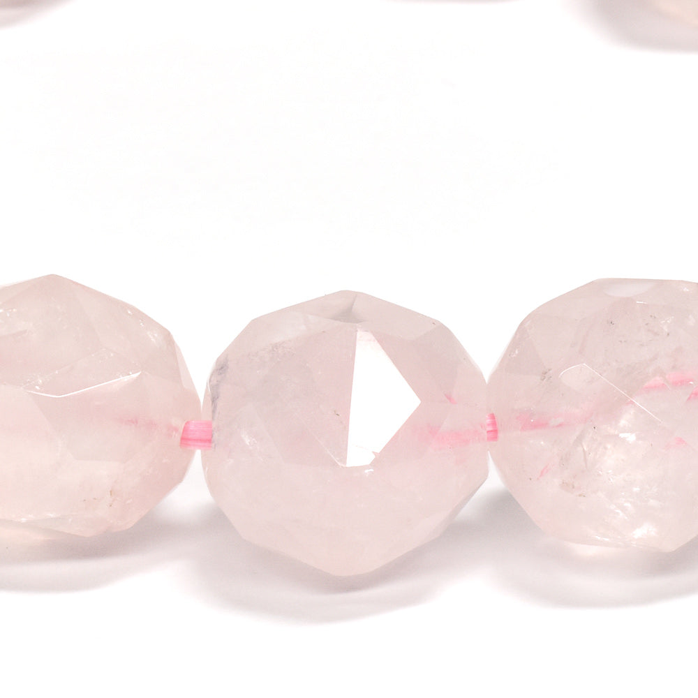 ローズクォーツ スターカット ブレスレット 14mm #PM025