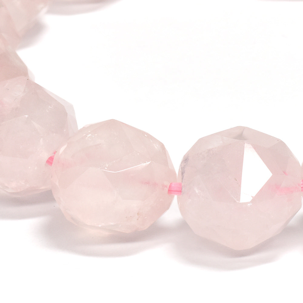 ローズクォーツ スターカット ブレスレット 14mm #PM025