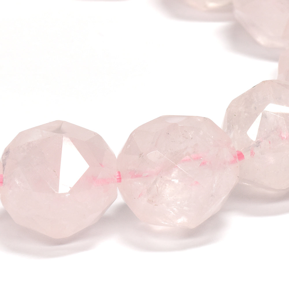ローズクォーツ スターカット ブレスレット 14mm #PM025