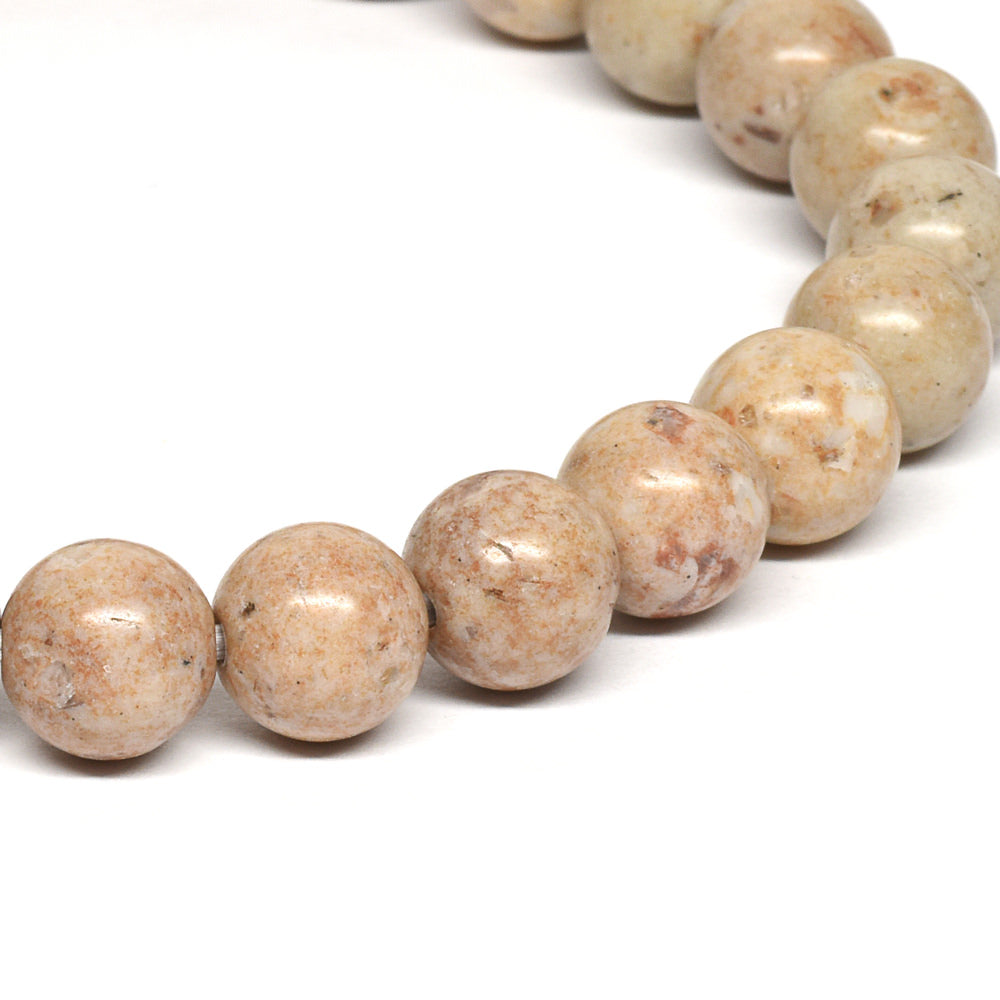 新潟県産 姫川薬石<クリーム> ブレスレット 8mm #PM834