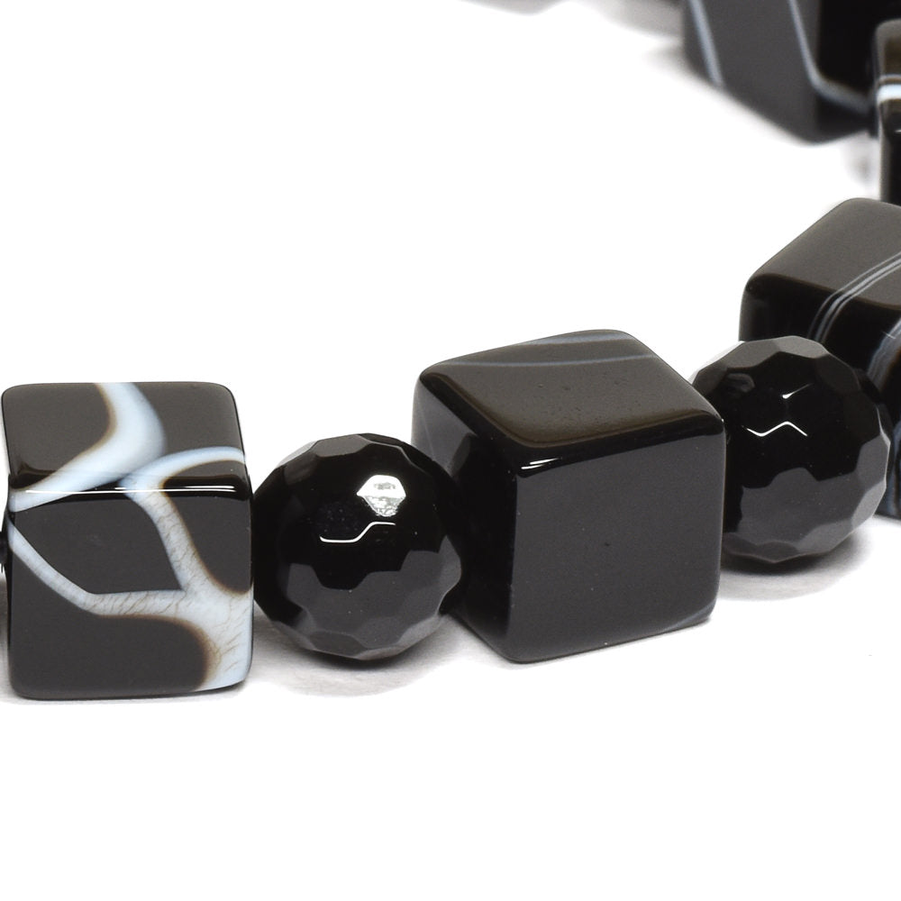 ストライプオニキス ブレスレット 8x8mm #QA069