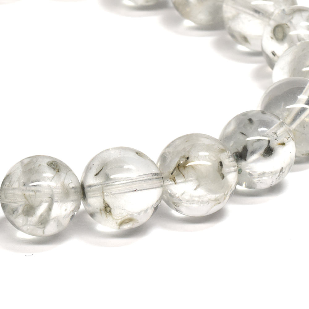 ヘアボールトルマリンインクォーツ ブレスレット 9mm #QE127