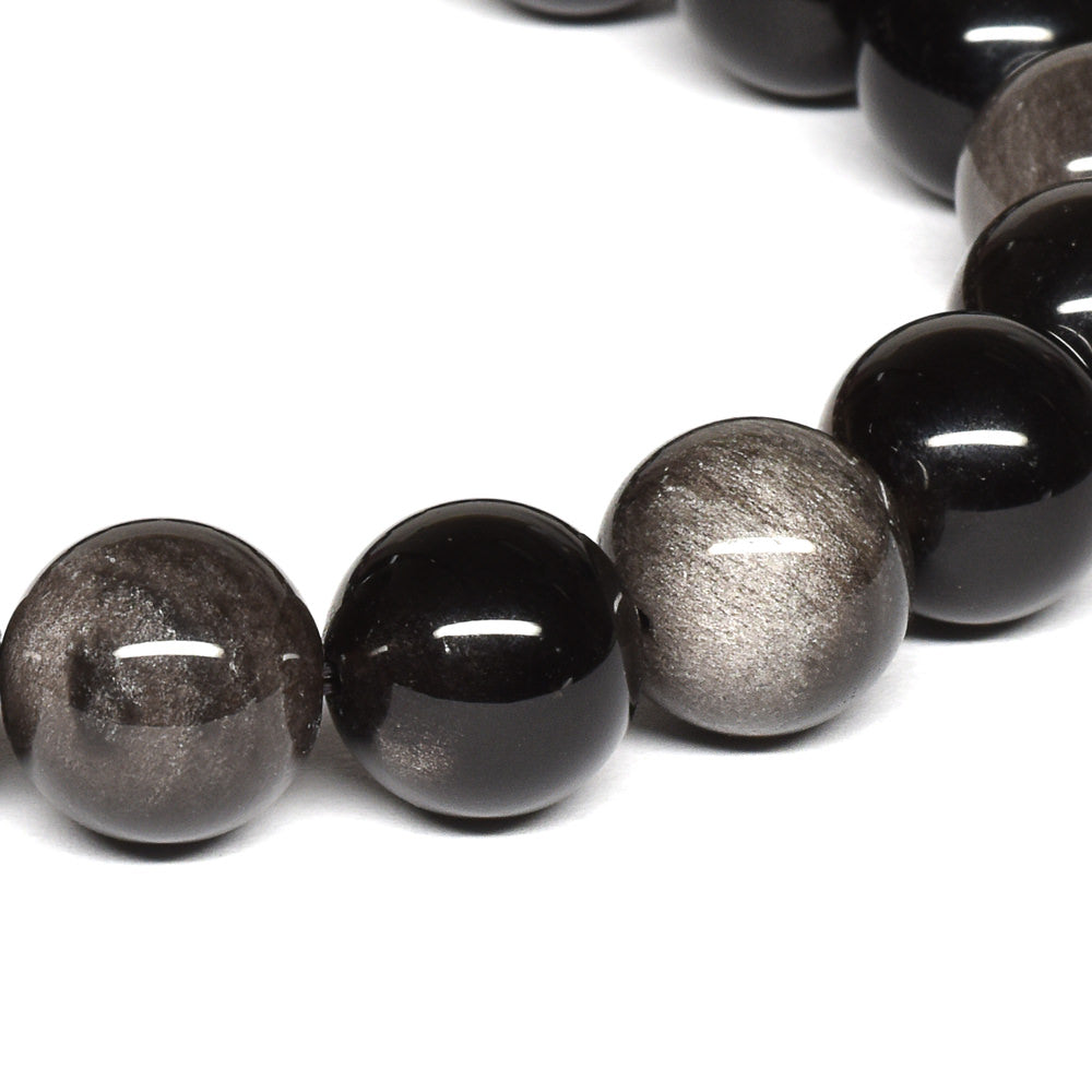 シルバーオブシディアン ブレスレット 10.5mm #QE194