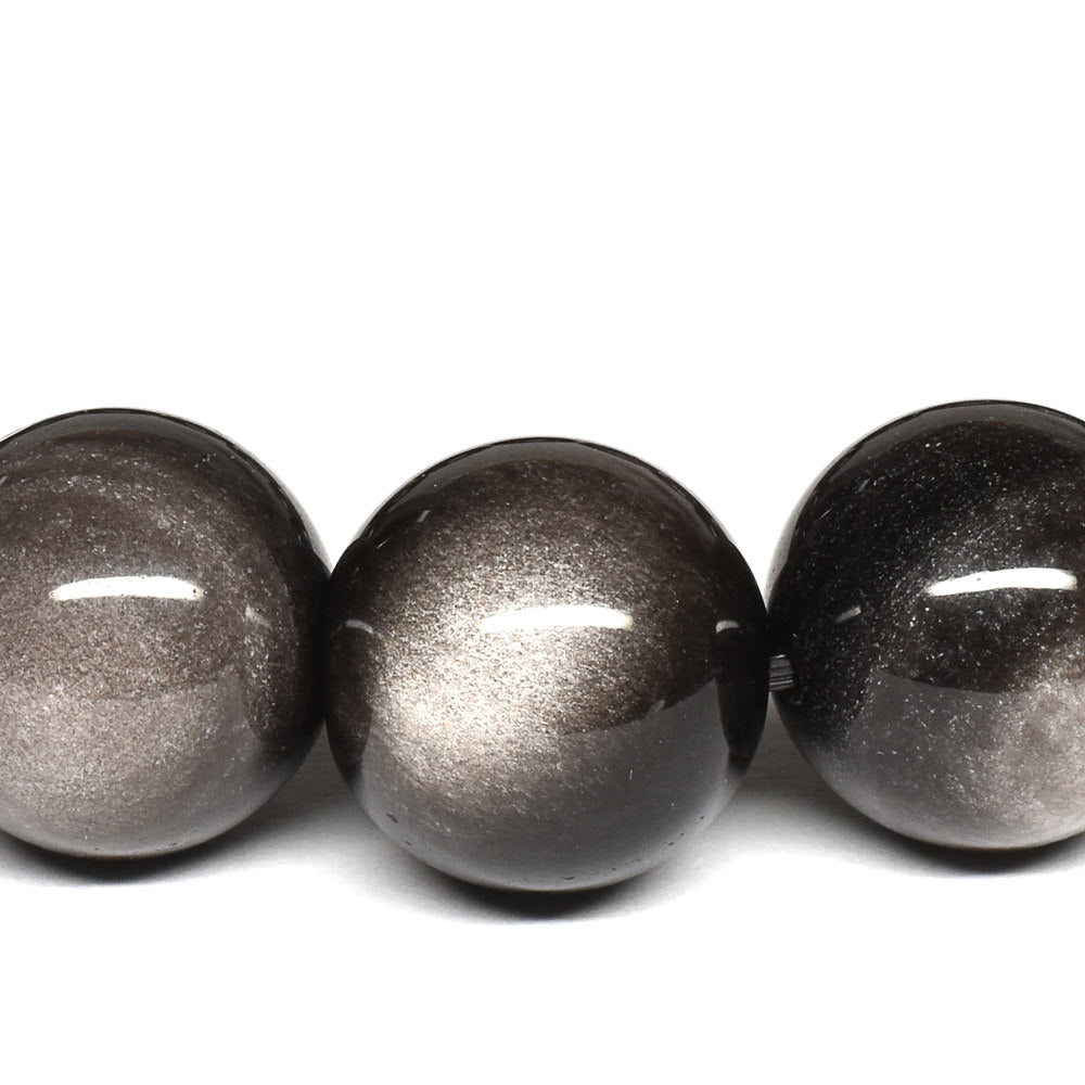 シルバーオブシディアン ブレスレット 14mm #QE200