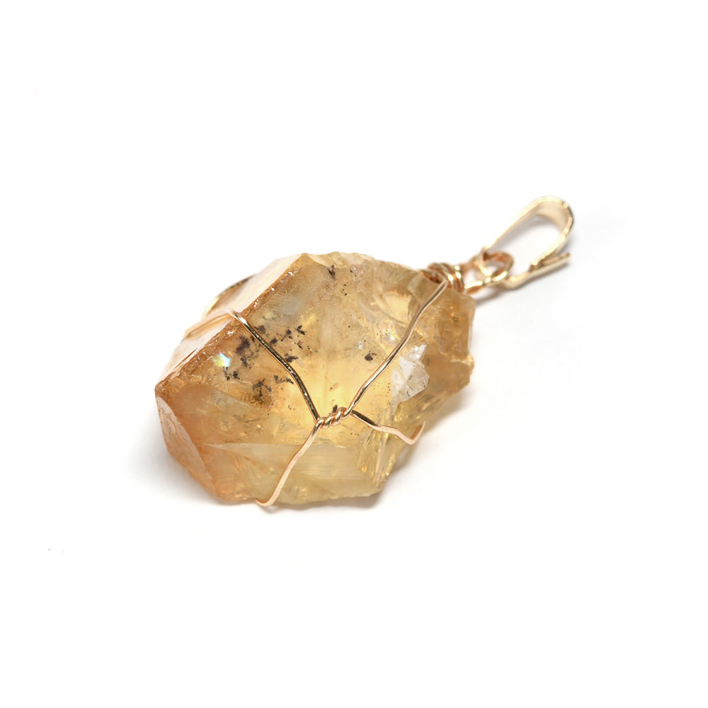 シトリン原石 ペンダントトップ 16.2x13.8x10.5mm #QH116