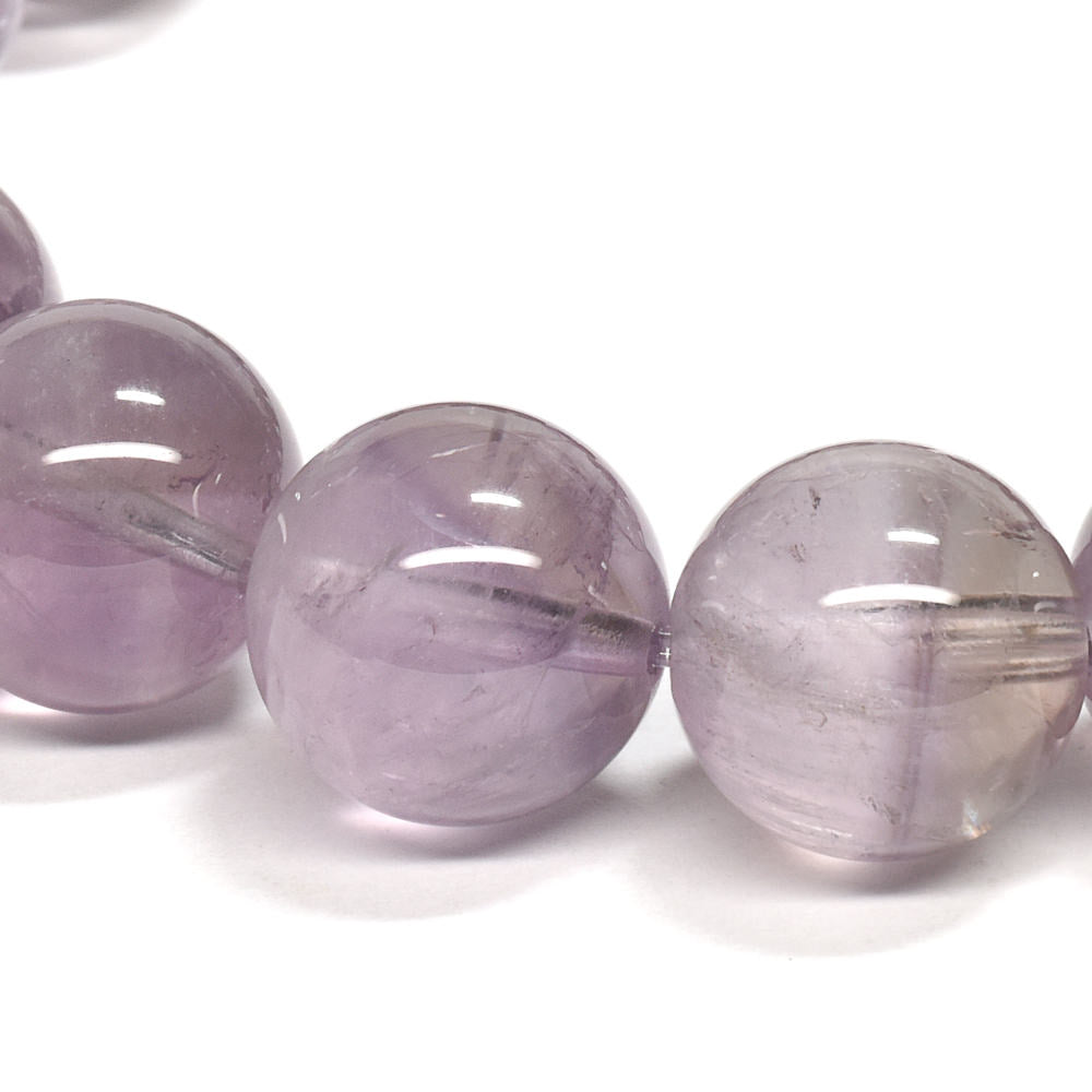 クラウディ・アメシストクォーツ ブレスレット 12.5mm #QJ048