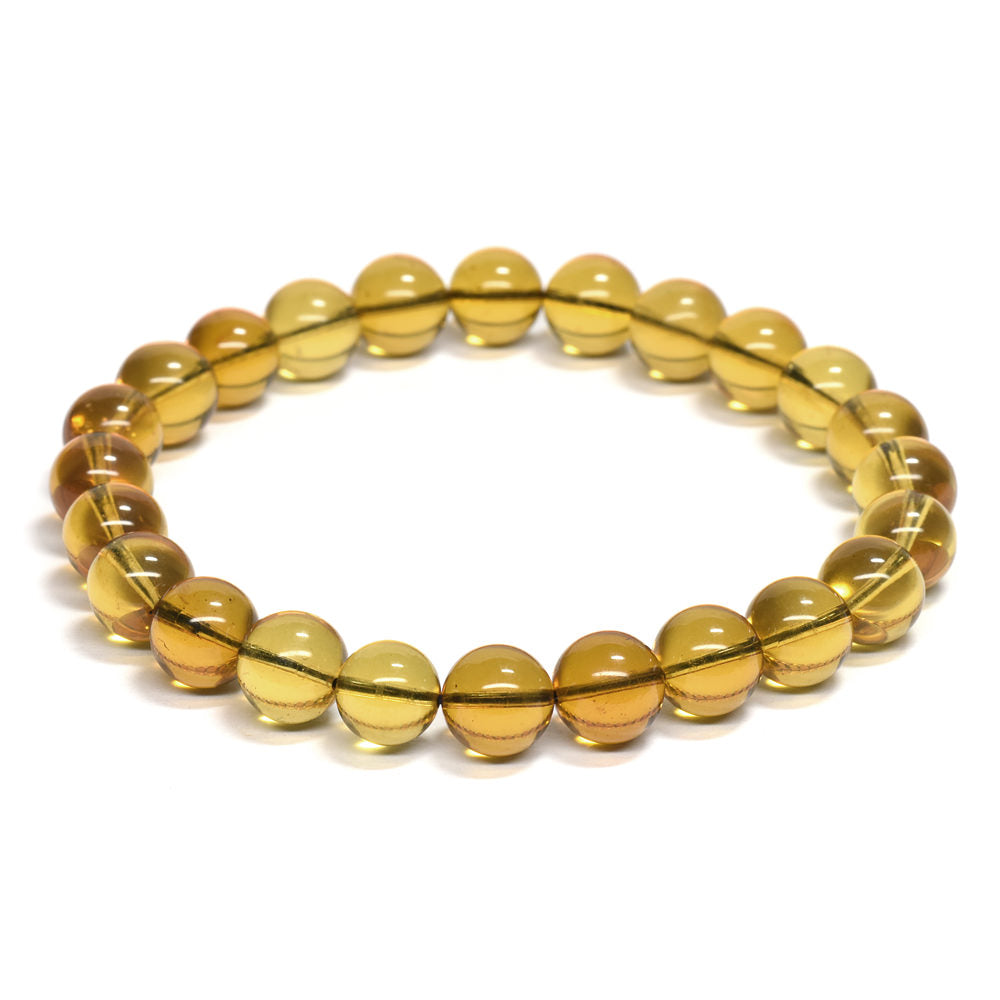 蛍光ブルーアンバー ブレスレット 7.5-8mm #QJ102