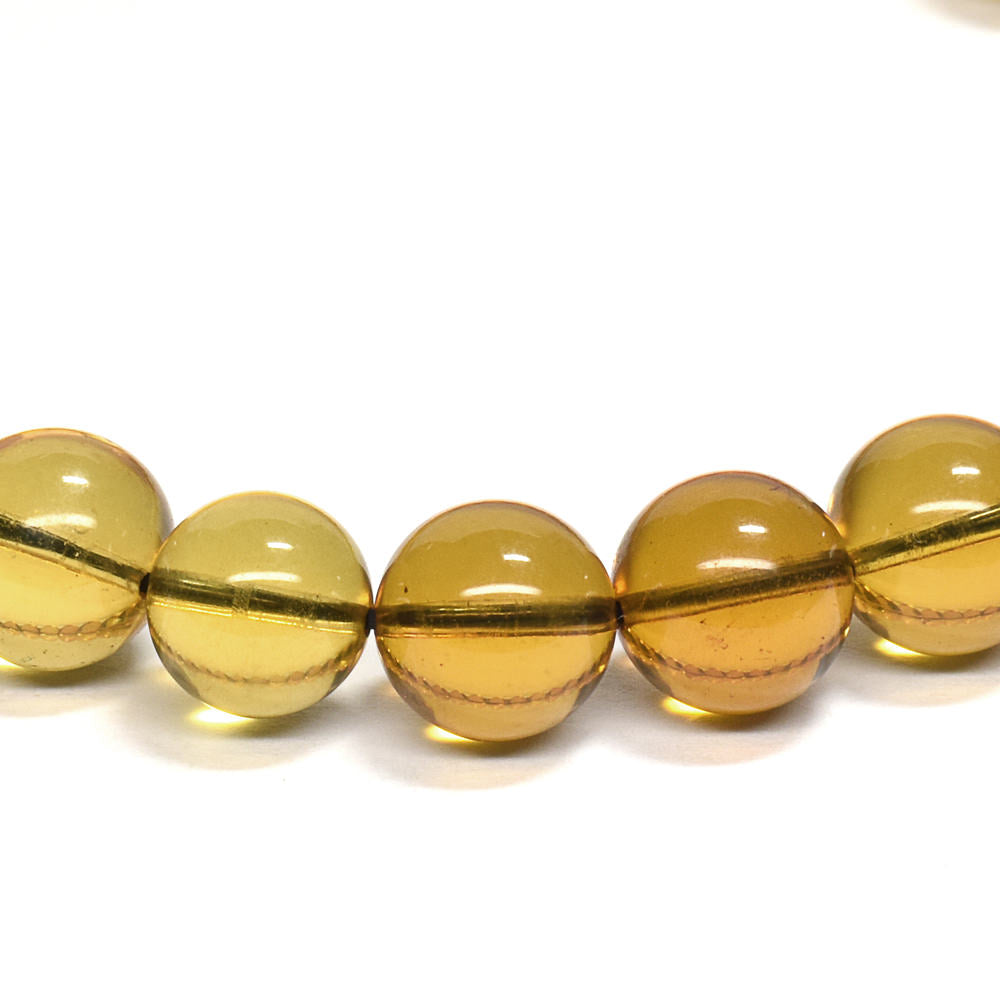 蛍光ブルーアンバー ブレスレット 7.5-8mm #QJ102