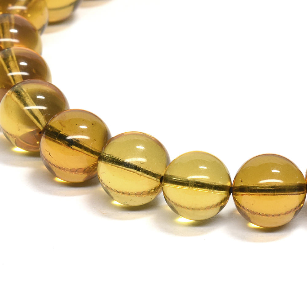 蛍光ブルーアンバー ブレスレット 7.5-8mm #QJ102