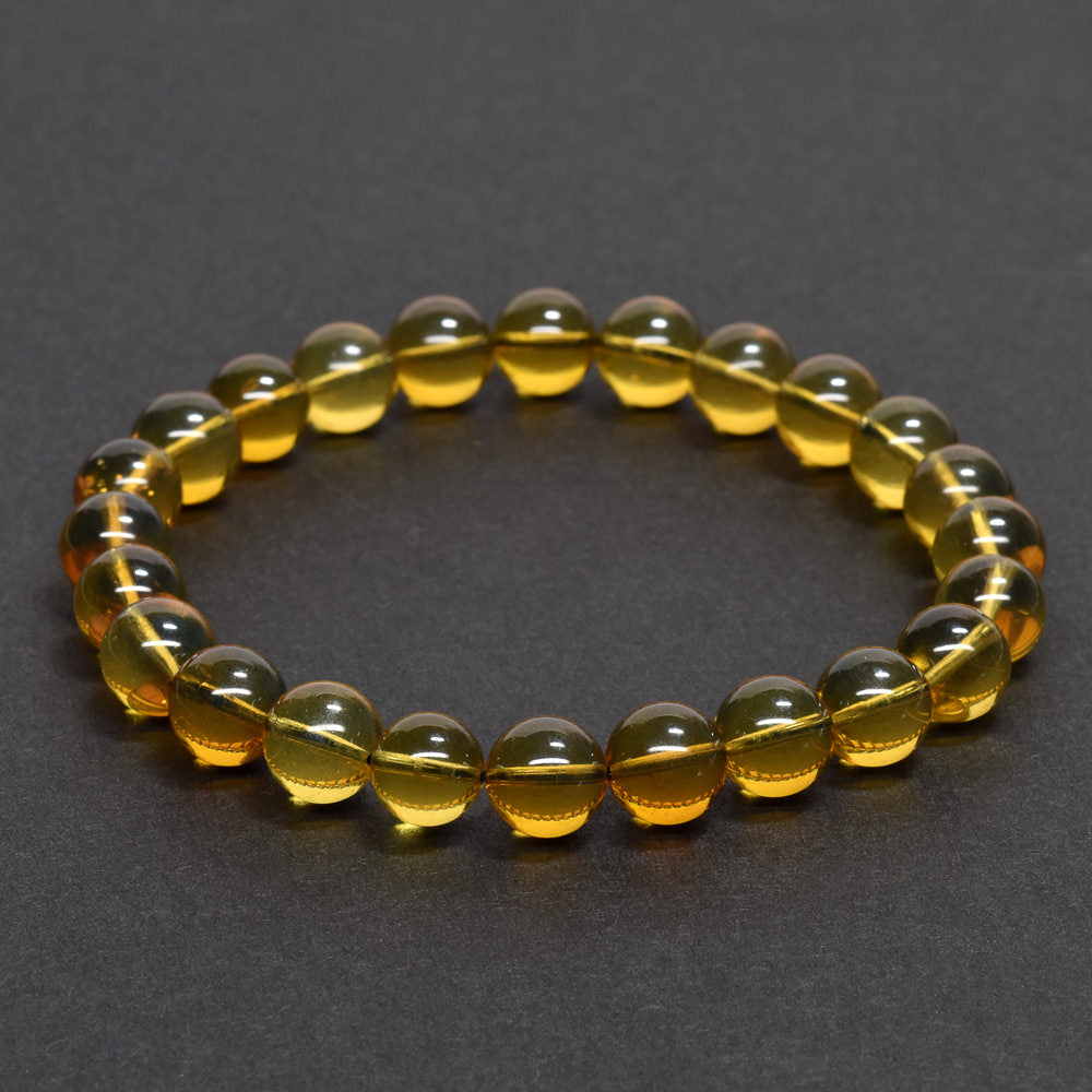 蛍光ブルーアンバー ブレスレット 7.5-8mm #QJ102
