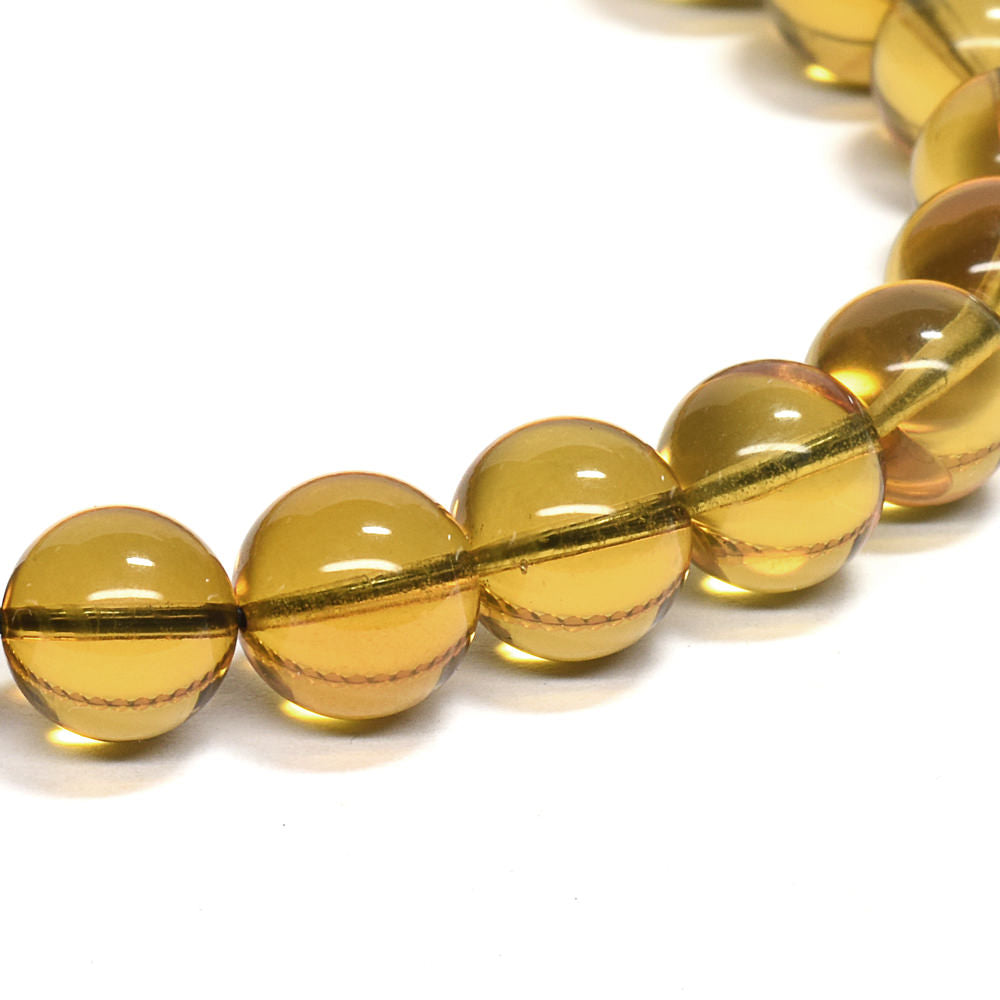 蛍光ブルーアンバー ブレスレット 7.5-8mm #QJ103