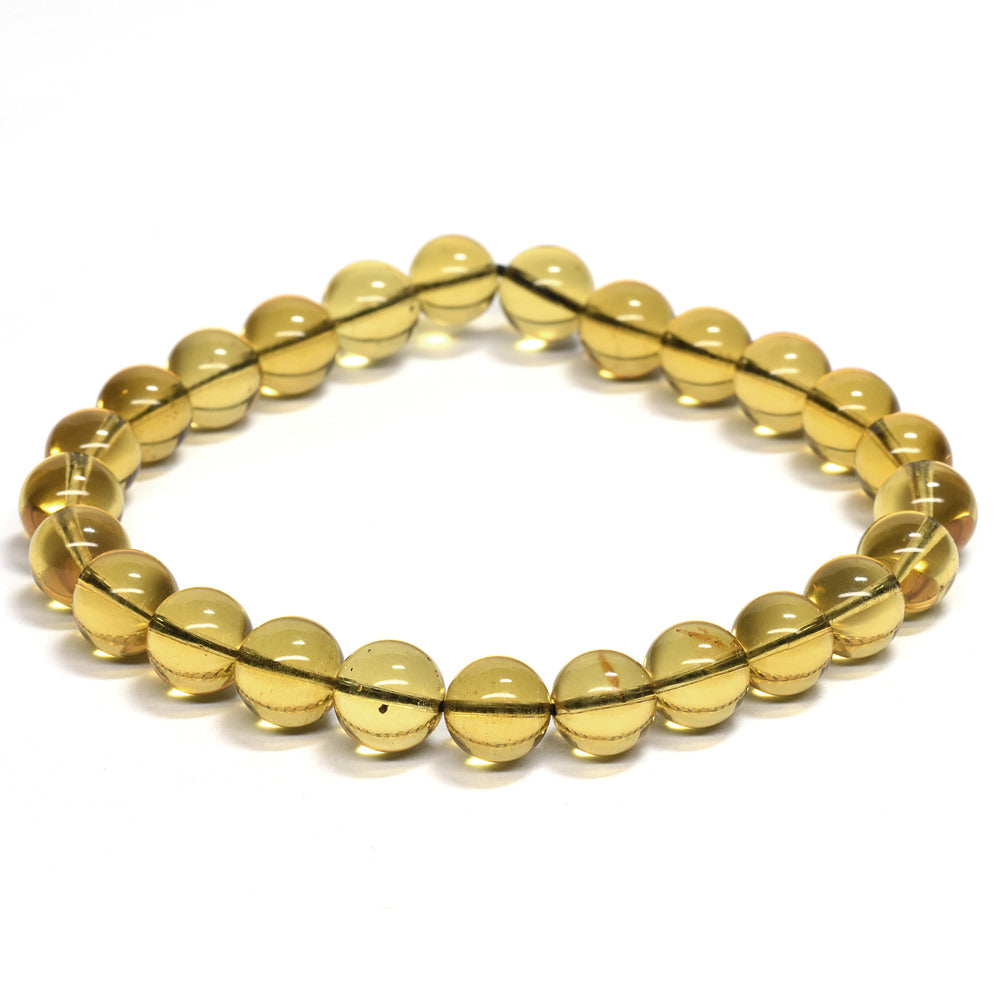 蛍光ブルーアンバー ブレスレット 7.5-8mm #QJ104