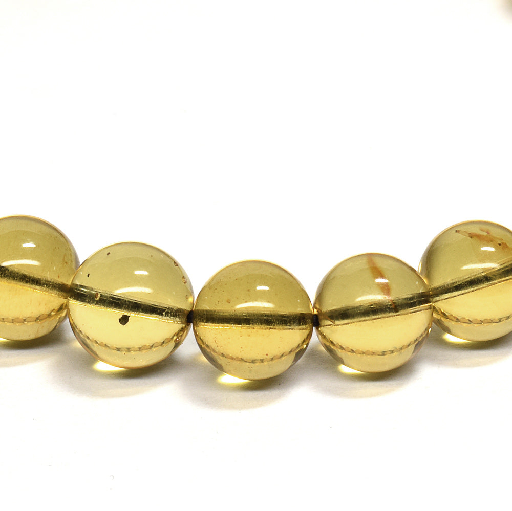 蛍光ブルーアンバー ブレスレット 7.5-8mm #QJ104