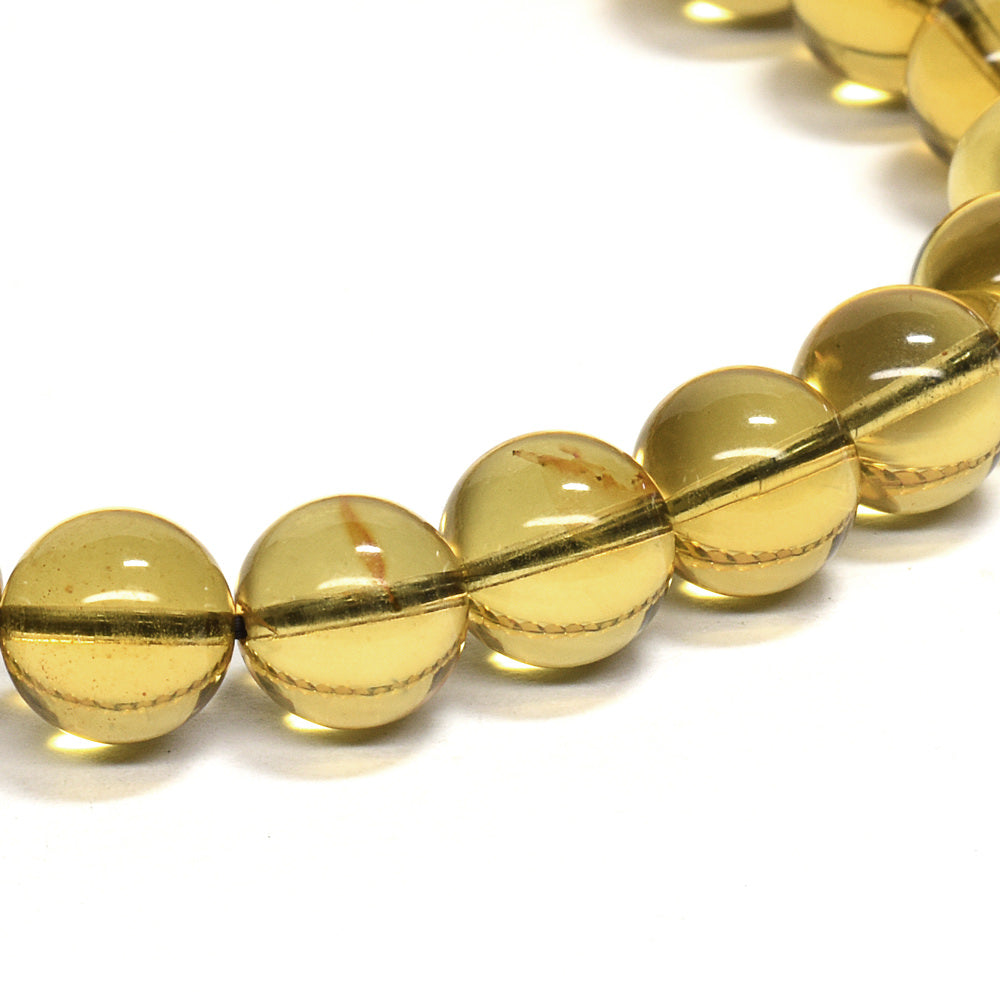 蛍光ブルーアンバー ブレスレット 7.5-8mm #QJ104