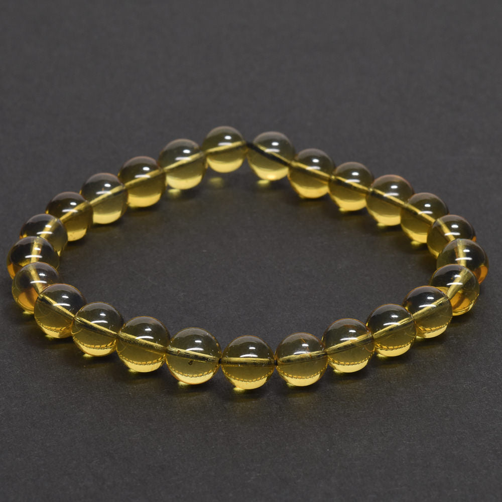 蛍光ブルーアンバー ブレスレット 7.5-8mm #QJ104