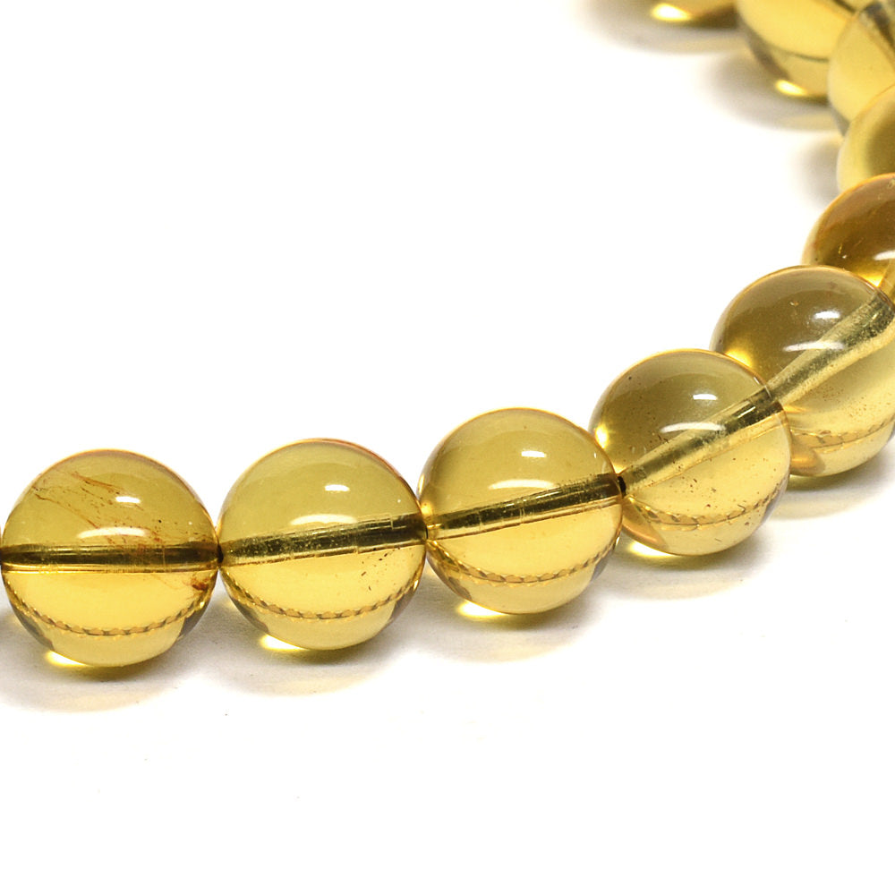 蛍光ブルーアンバー ブレスレット 7.5-8mm #QJ105