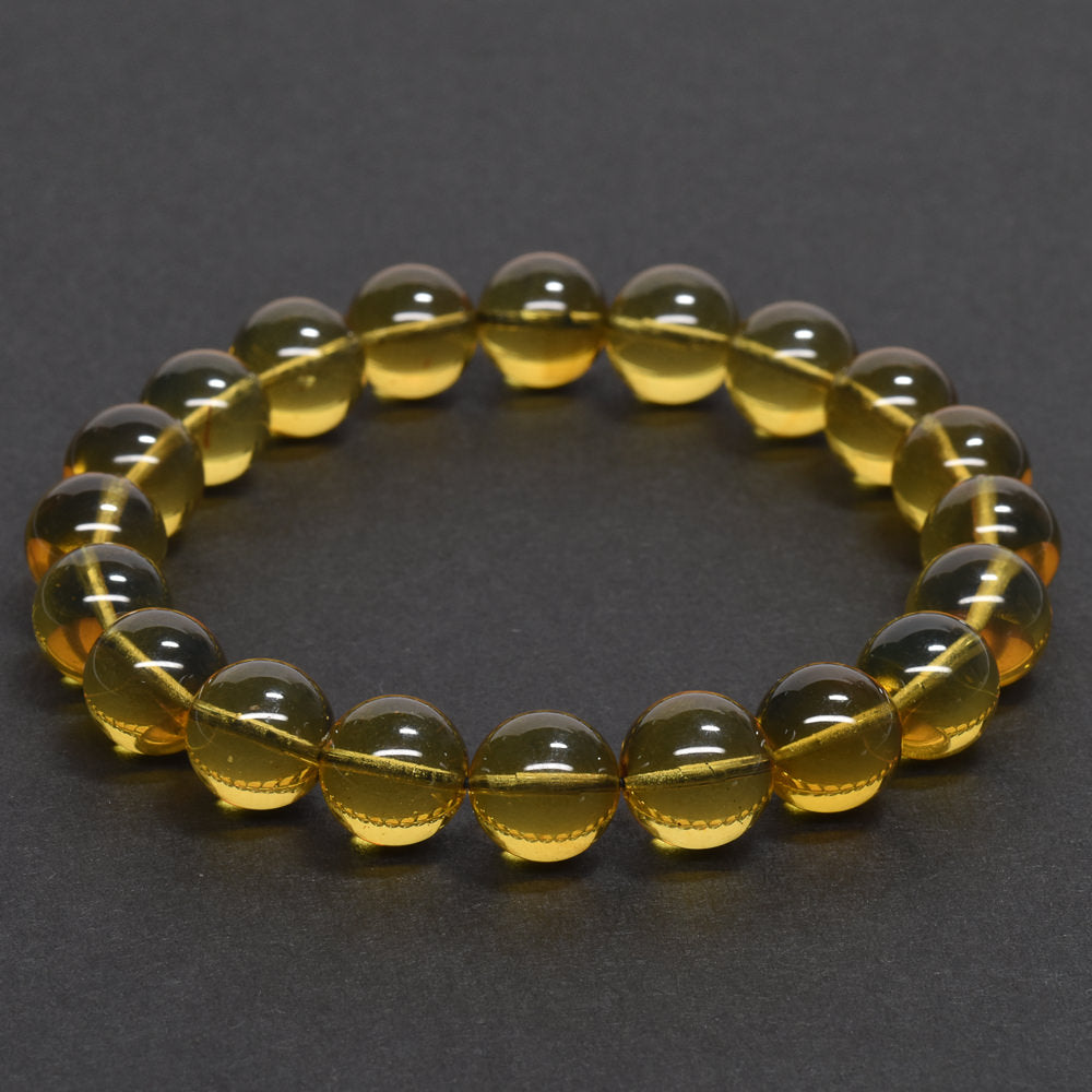蛍光ブルーアンバー ブレスレット 9.5-10mm #QJ106