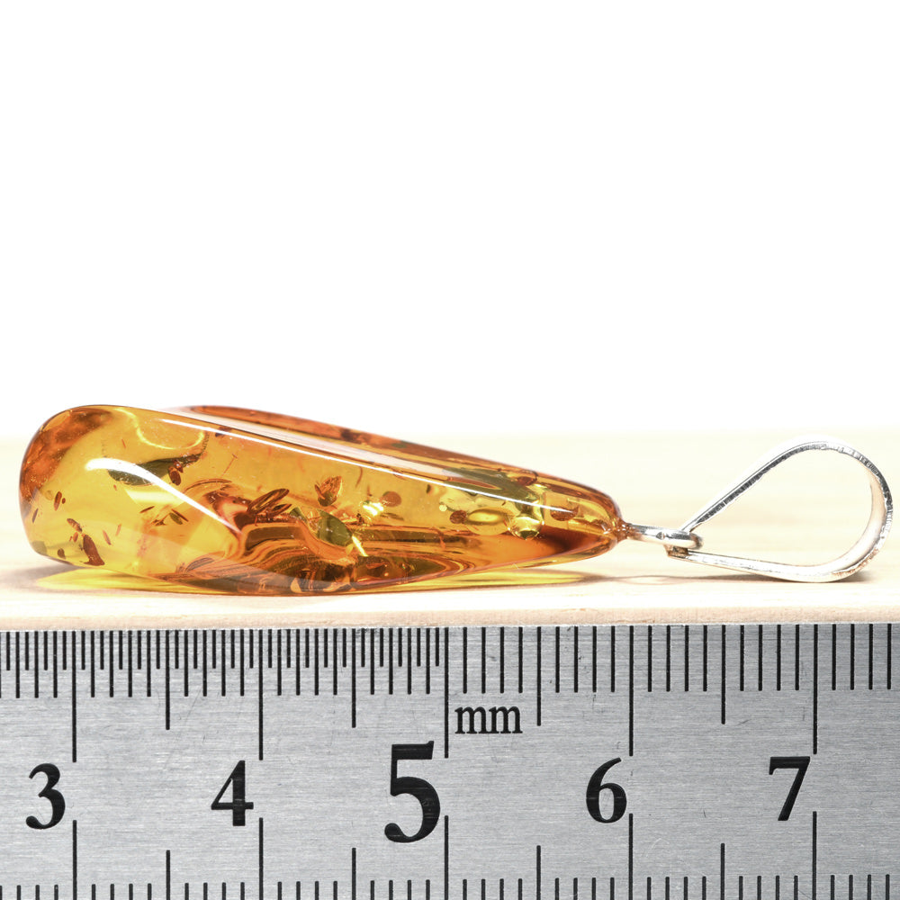 アンバー ペンダントトップ 32.3×17.8×9.0mm #QJ129