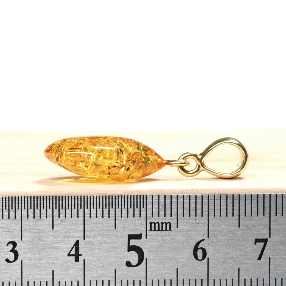 アンバー ペンダントトップ 19.8×14.8×7.4mm #QJ131