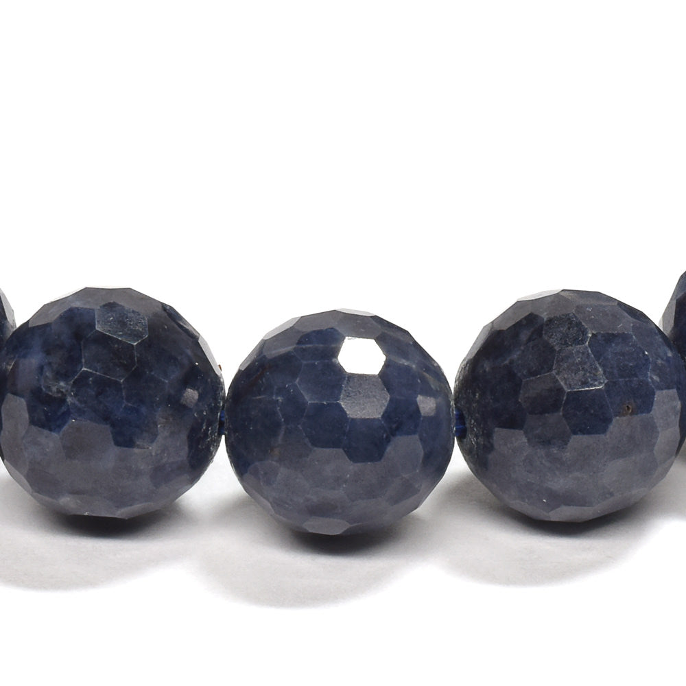 サファイア 128面カットカットビーズ ブレスレット 9.5mm #QL115