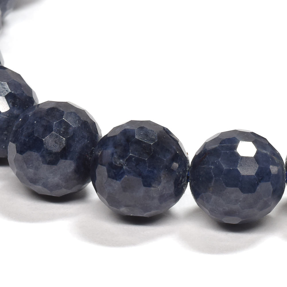 サファイア 128面カットカットビーズ ブレスレット 9.5mm #QL115