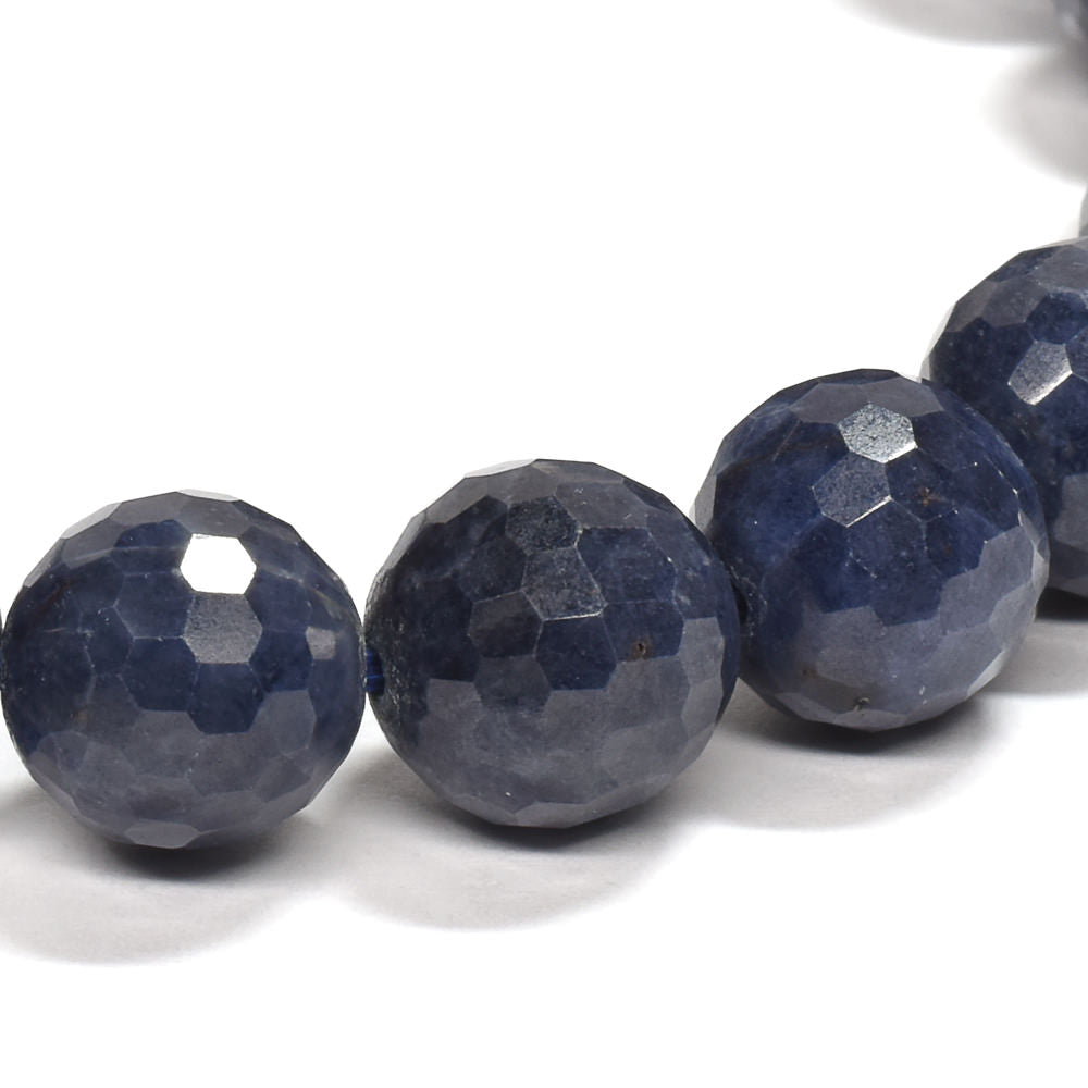 サファイア 128面カットカットビーズ ブレスレット 9.5mm #QL115