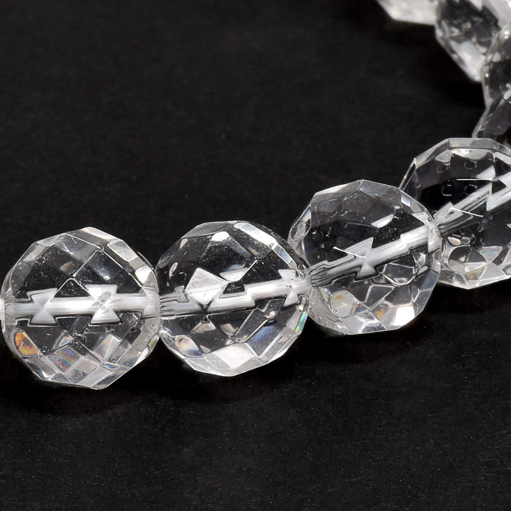 天然水晶 64面カットカットビーズ ブレスレット 10mm #QL137
