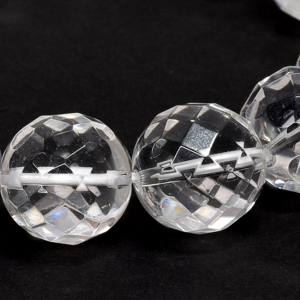 天然水晶 64面カットカットビーズ ブレスレット 14mm #QL139