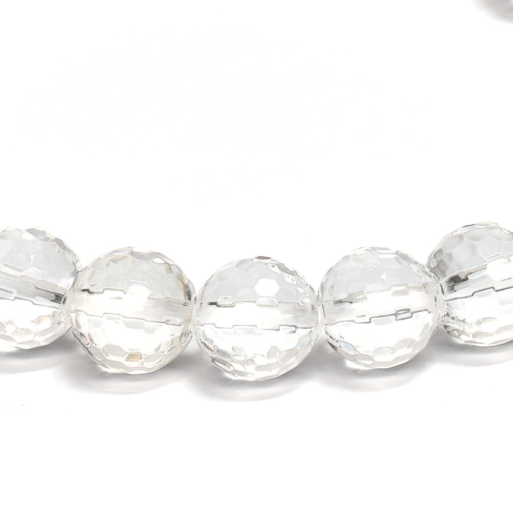 天然水晶 128面カットカットビーズ ブレスレット 8mm #QL141
