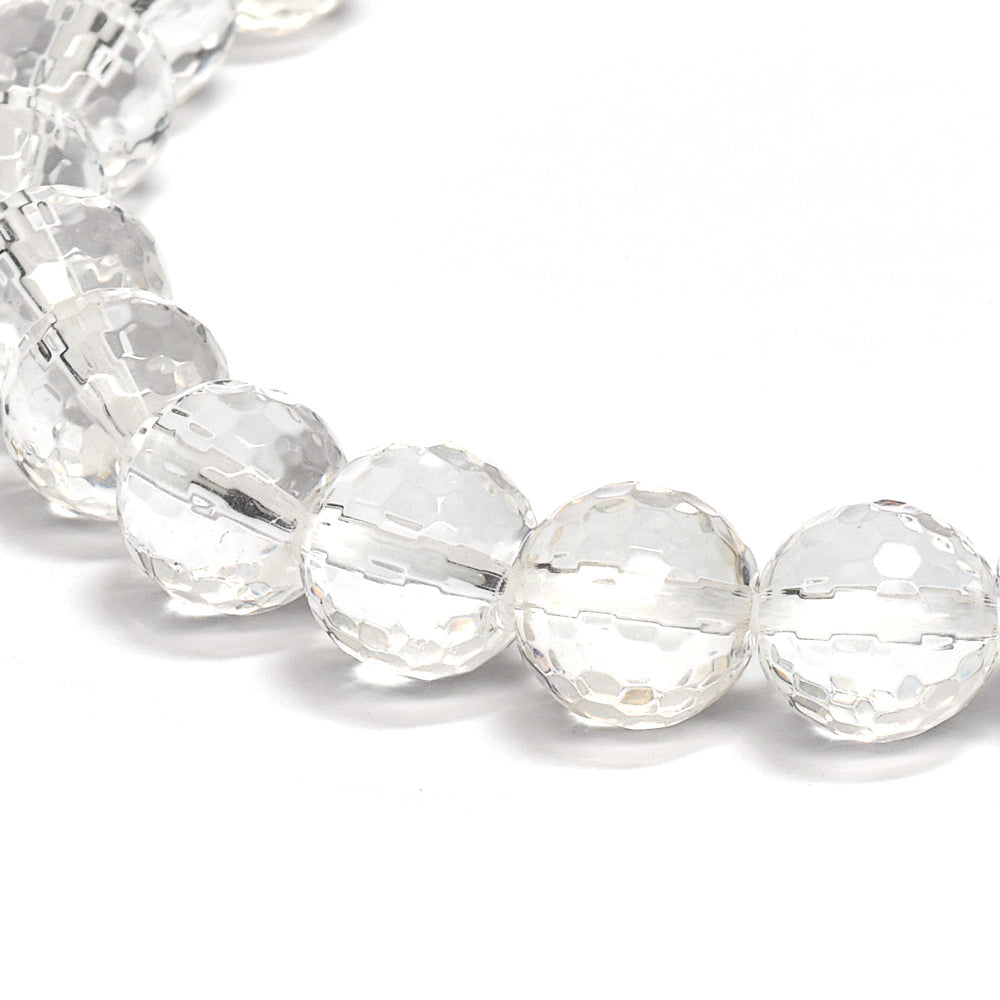 天然水晶 128面カットカットビーズ ブレスレット 8mm #QL141