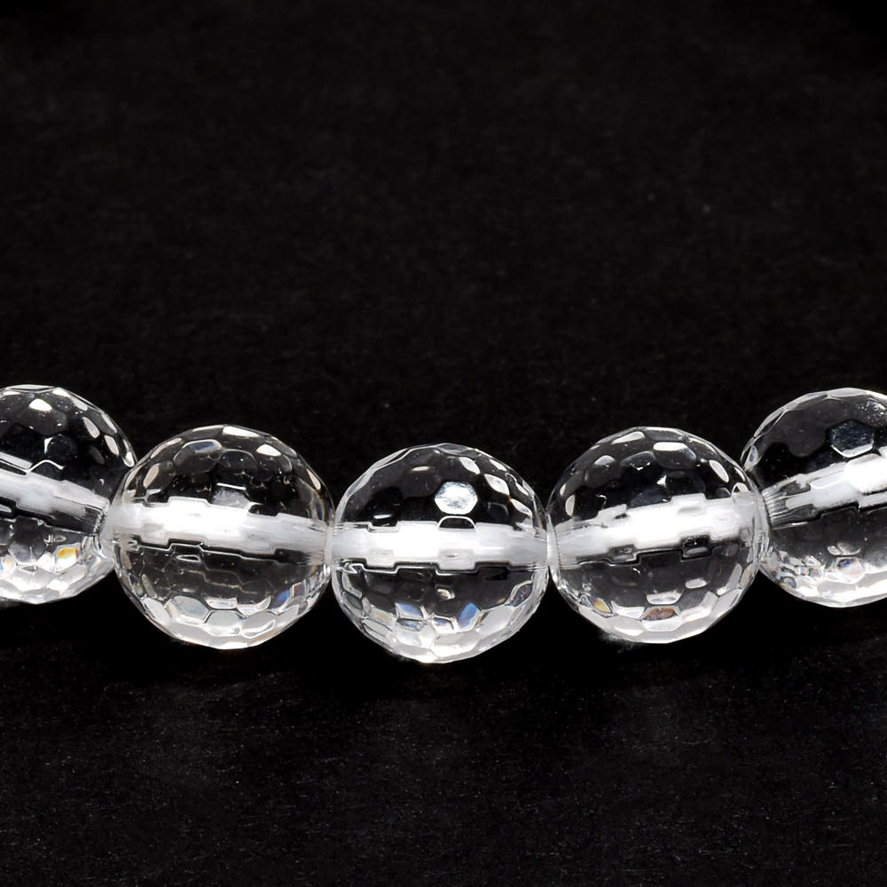 天然水晶 128面カットカットビーズ ブレスレット 8mm #QL141
