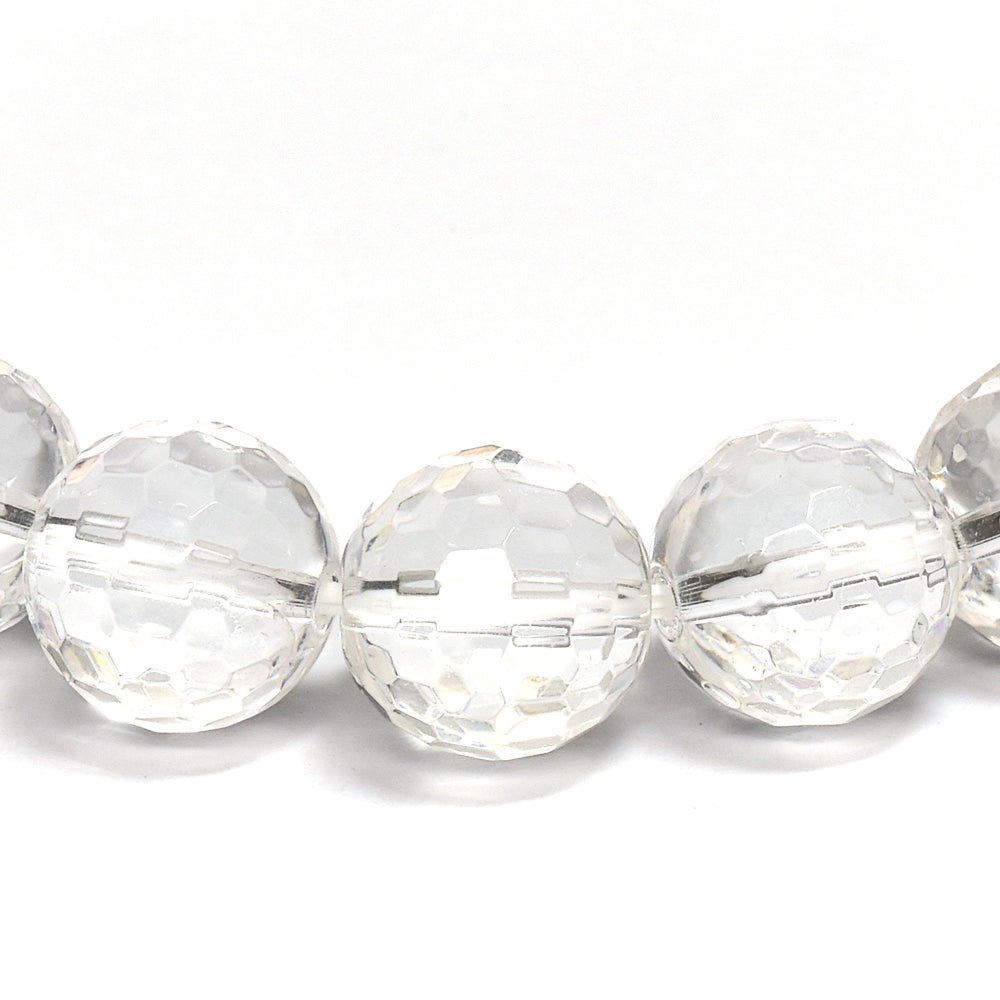 天然水晶 128面カットカットビーズ ブレスレット 10mm #QL142