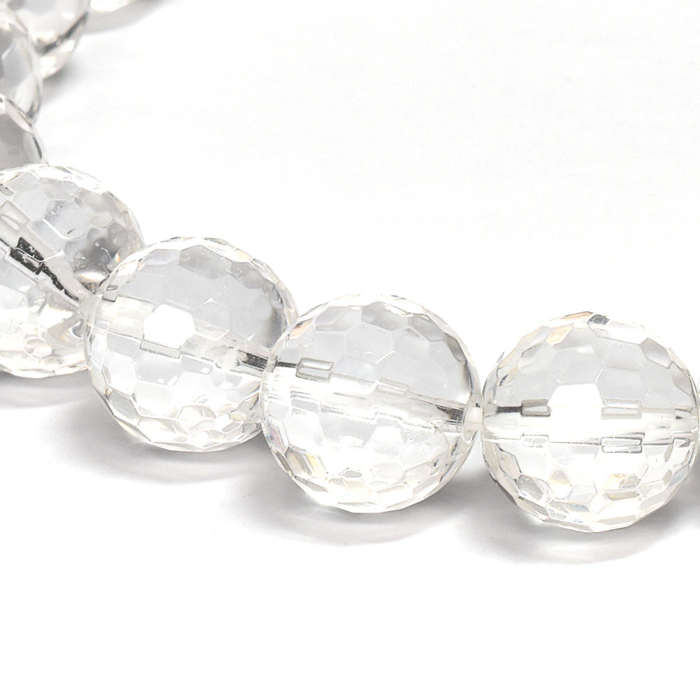 天然水晶 128面カットカットビーズ ブレスレット 10mm #QL142