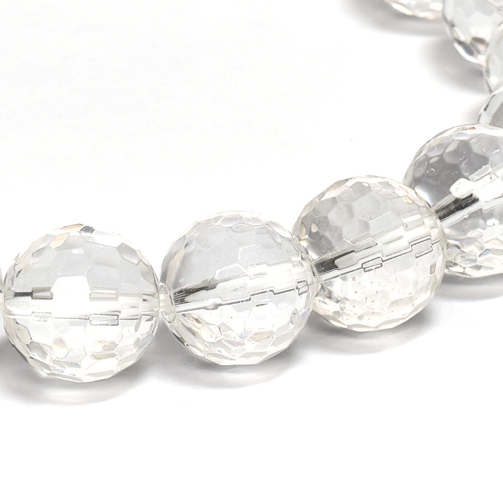 天然水晶 128面カットカットビーズ ブレスレット 10mm #QL142