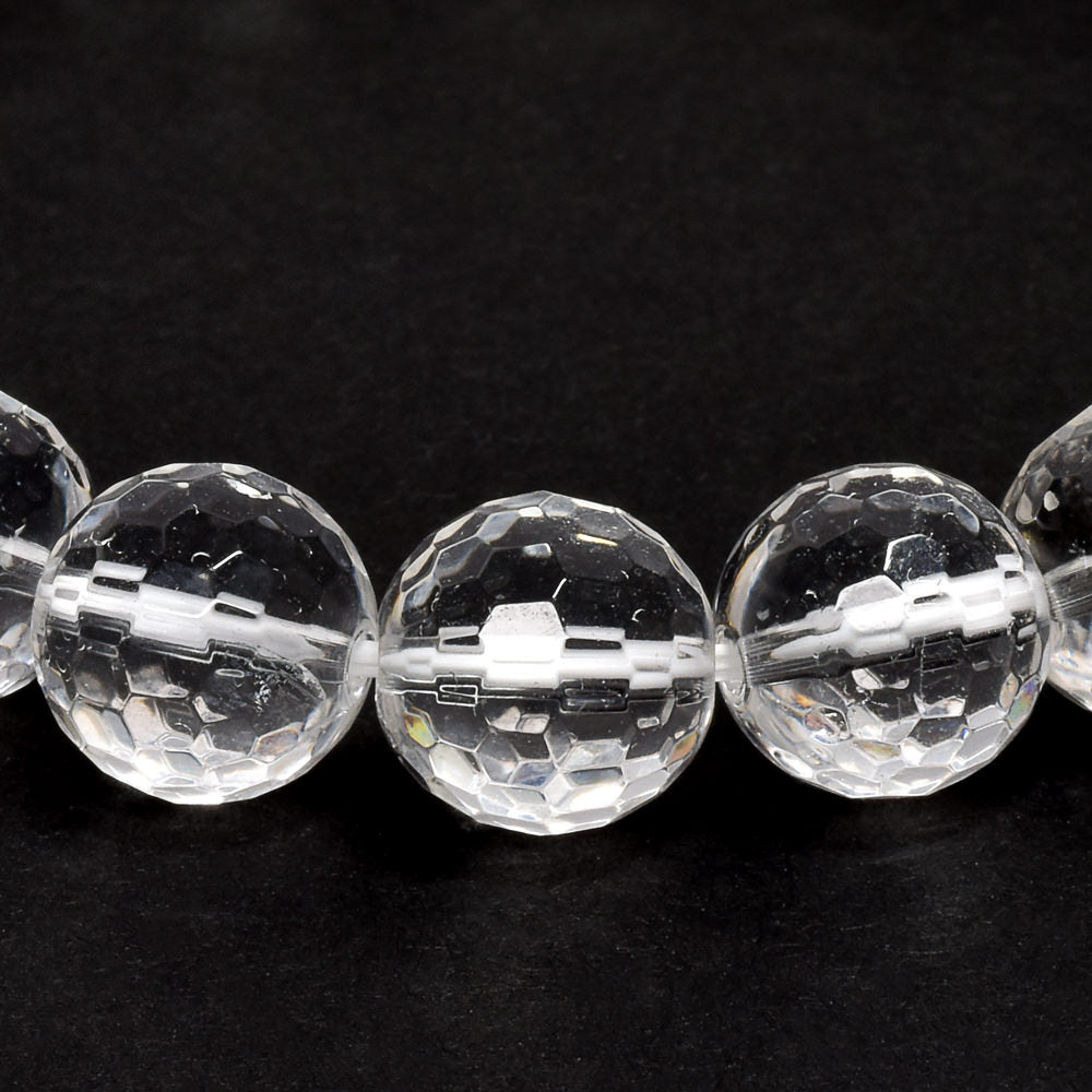天然水晶 128面カットカットビーズ ブレスレット 10mm #QL142