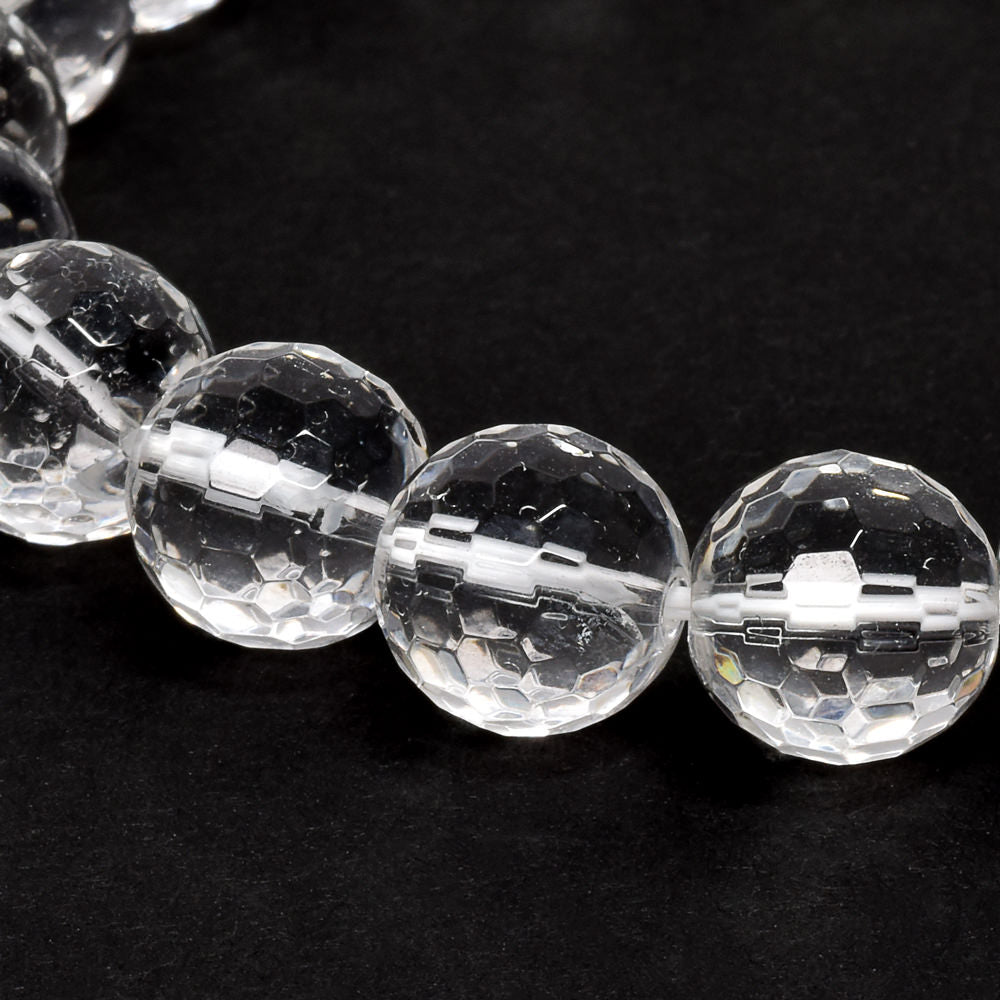 天然水晶 128面カットカットビーズ ブレスレット 10mm #QL142