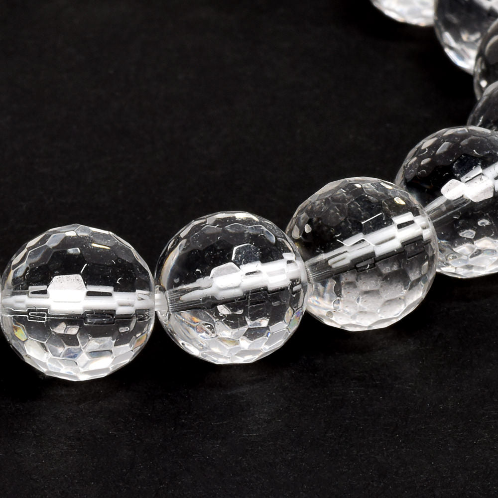 天然水晶 128面カットカットビーズ ブレスレット 10mm #QL142