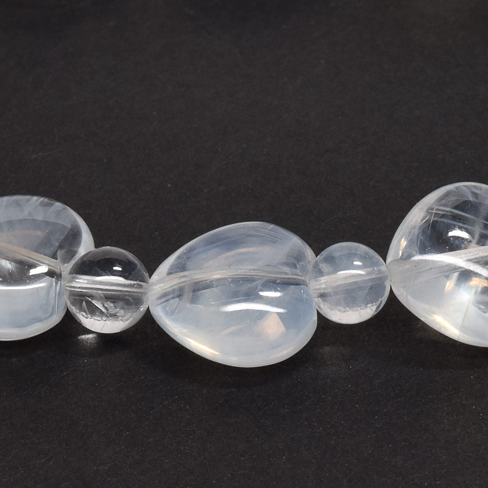 ミルキーエンジェルフェザーハートカット ブレスレット 12mm #QM332