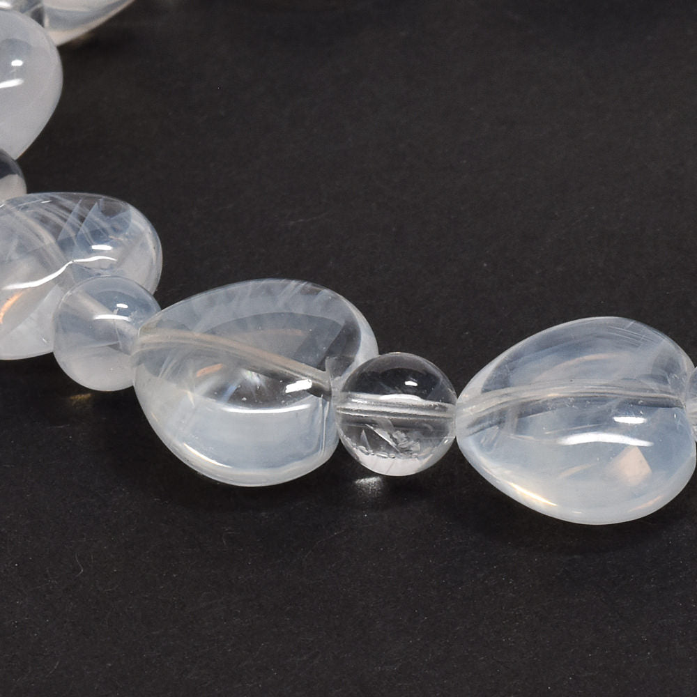 ミルキーエンジェルフェザーハートカット ブレスレット 12mm #QM332