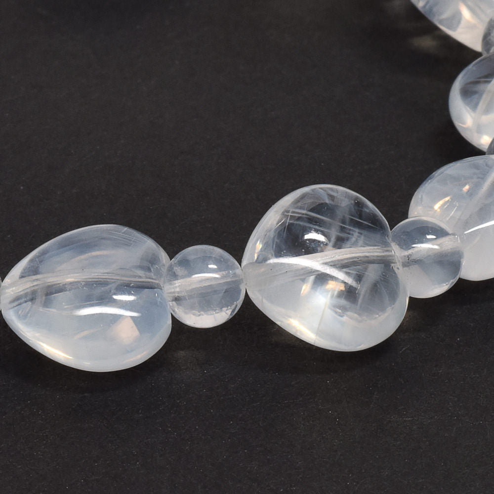 ミルキーエンジェルフェザーハートカット ブレスレット 12mm #QM332