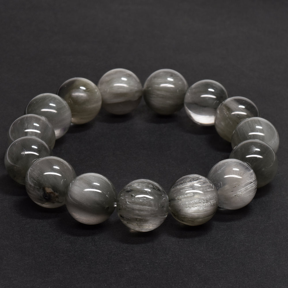 シルバーサゲニティッククォーツ ブレスレット 15mm #QM396