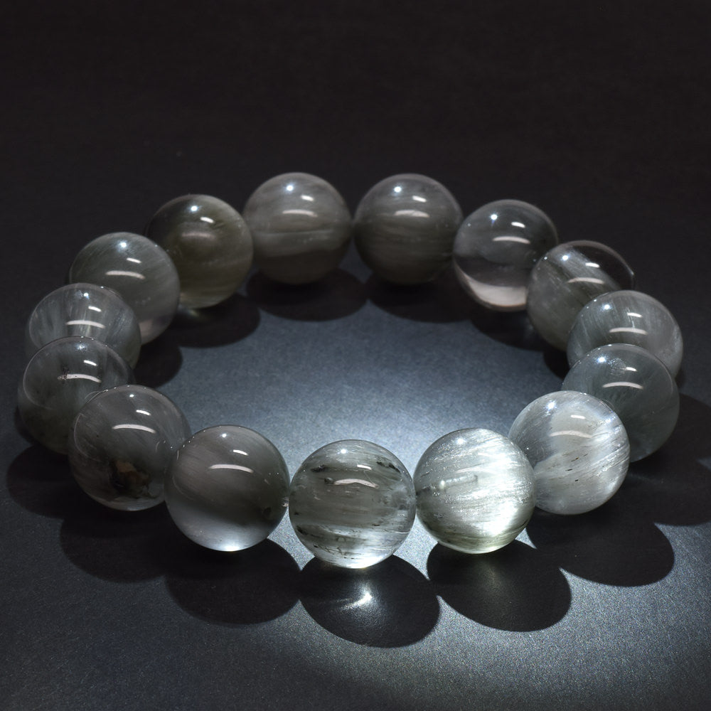 シルバーサゲニティッククォーツ ブレスレット 15mm #QM396
